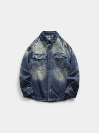 Laike Men's Early Autumn American High Street Trendy Denim Jacket for Boys and Girls Street Handsome Thin Denim Jacket