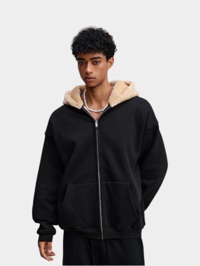 Men's Oversized Long sleeves Zip up Jacket