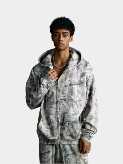 Men's Oversized Long sleeves Zip up Jacket