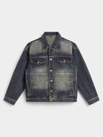 Laike Men's Denim Jacket American Casual Early Autumn Denim Jacket Men's Trendyy Loose Men's Denim Top