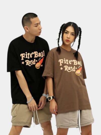 RFSD men's clothing | 2023 Summer new fashion brand foam fashion English printed loose short sleeve men's T-shirt 230g