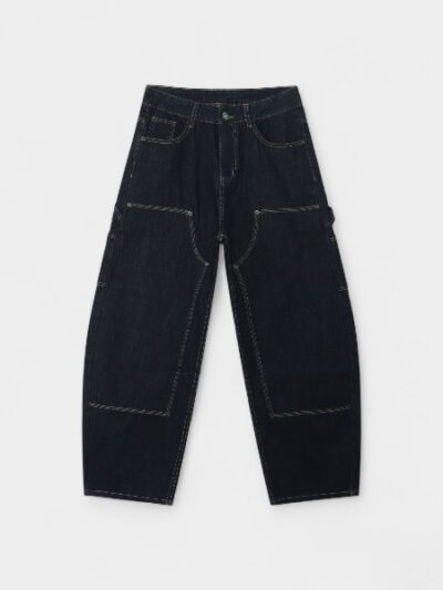 Nirben Cowboy | American Retro Deconstructed Patchwork Loose Silhouette Denim Original Work Pants Lumberjack Pants for Men