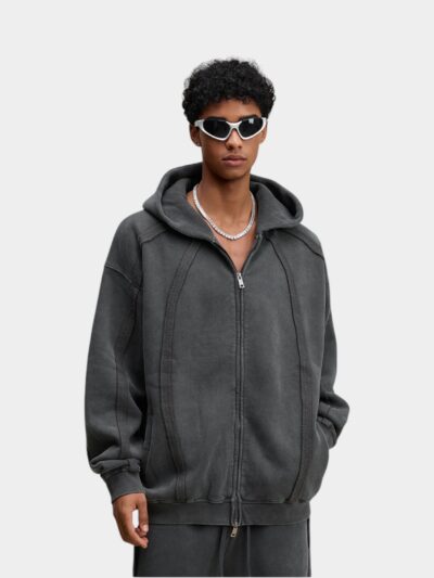 Men's Oversized Long sleeves Zip up Jacket