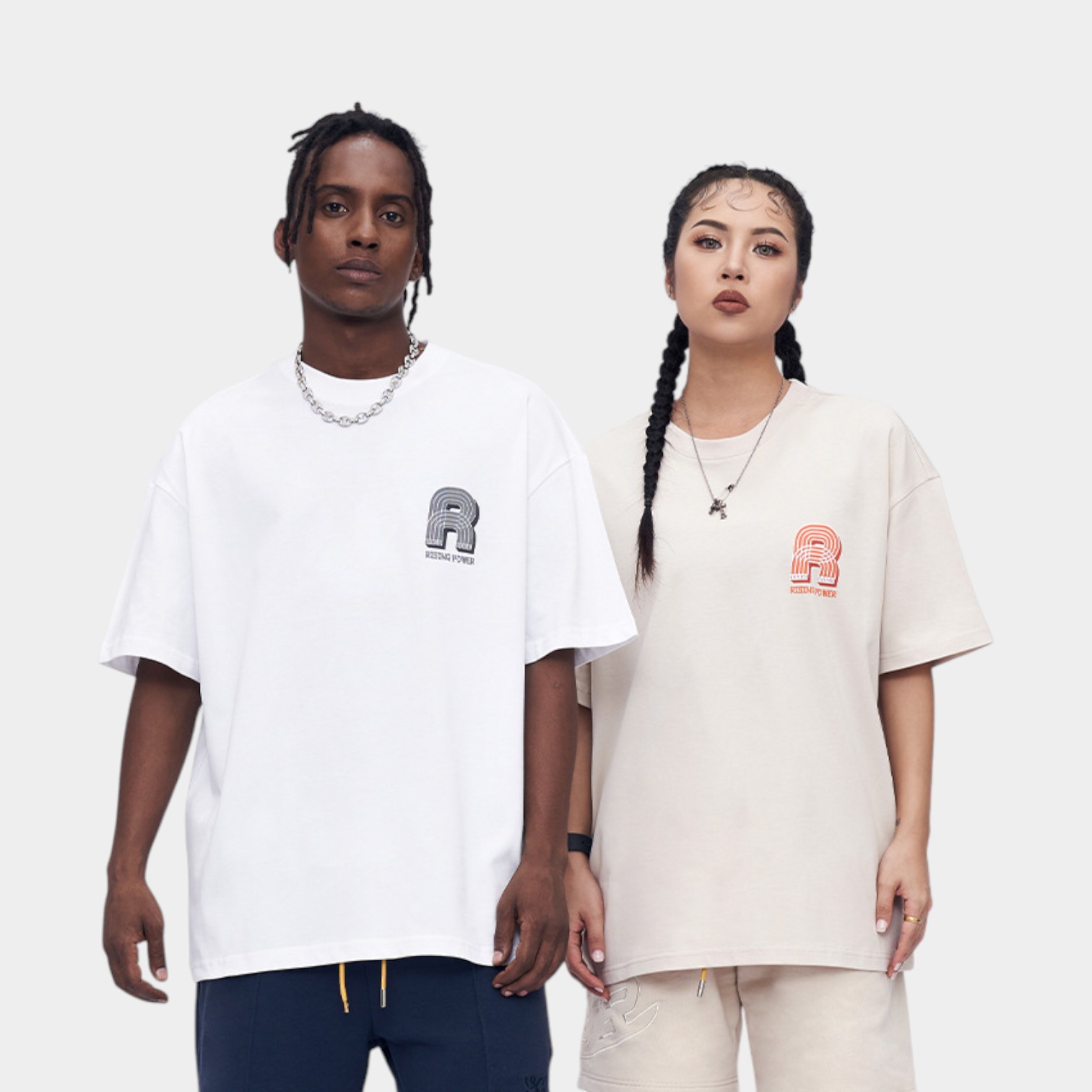 Rfsd Men's Wear | 2024 Spring and Summer New Loose Trendy Brand Suede Foam Printed Short-Sleeved Men's 250g Heavyweight T-Shirt