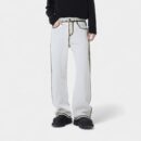 American trendy brand inkjet jeans for men, fashionable, high-end, niche design, washed retro straight-leg pants for men