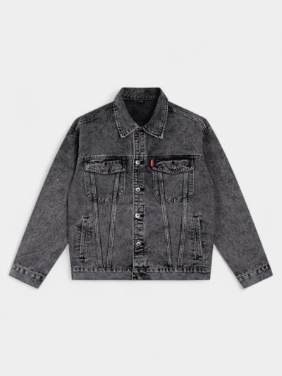 Laikemian Men's Spring and Autumn New Men's Jacket American Retro Black Gray High-End Casual Denim Jacket for Men