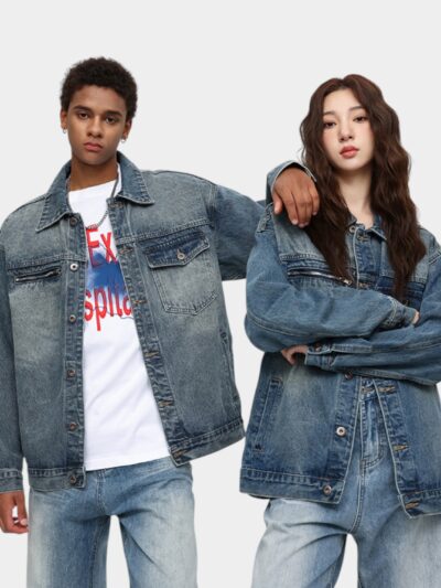 Laike Men's American High Street Retro Washed Jacket High-End Autumn New Trendy Casual Denim Jacket for Men