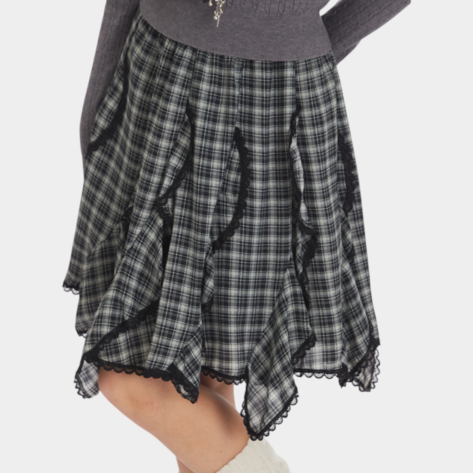 Women's Checked pattern Pleated Skirt - Image 6
