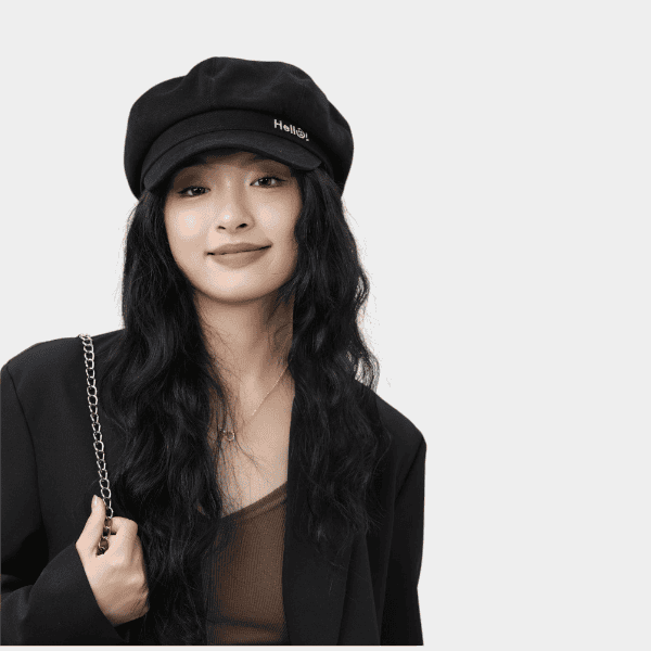 Women's Text print Beret - Image 2