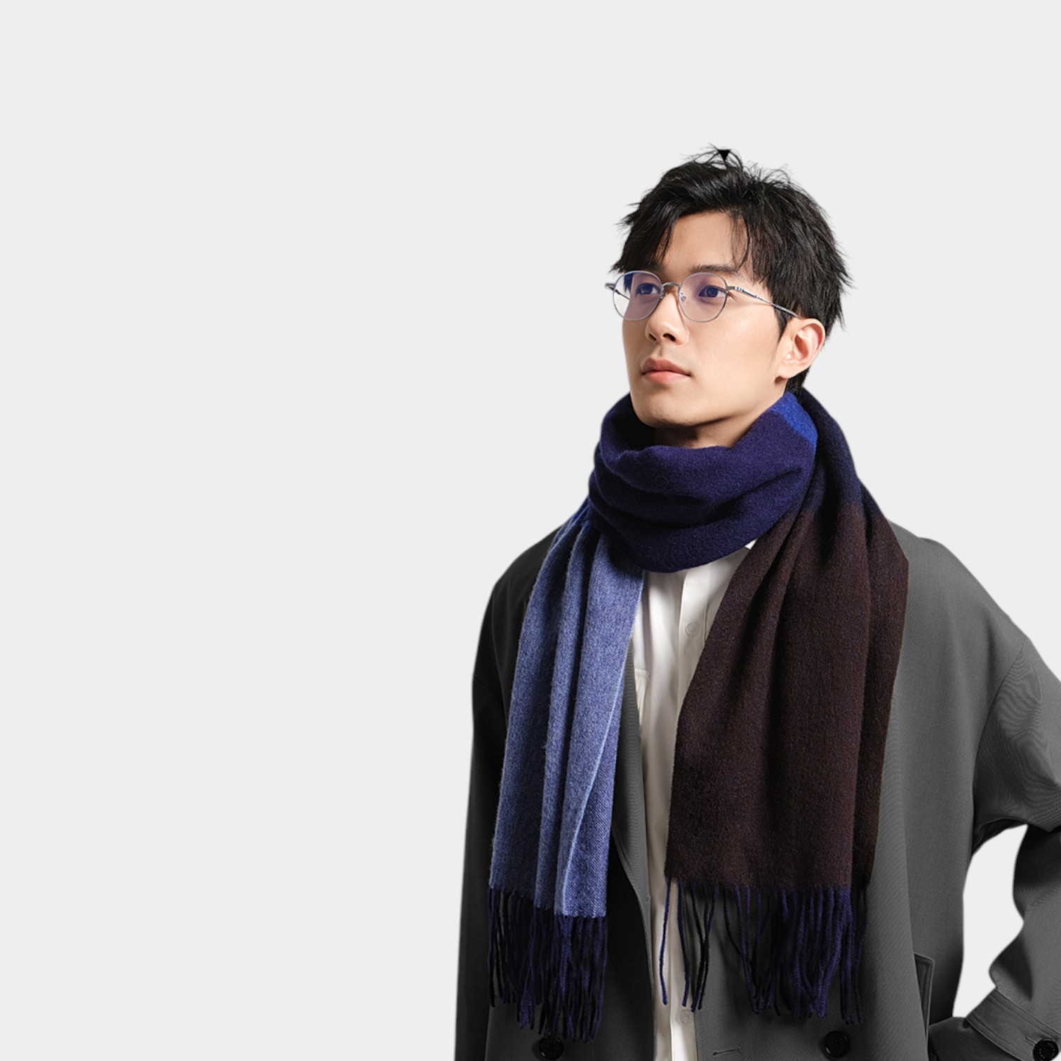Men's Checked pattern Scarf - Image 2