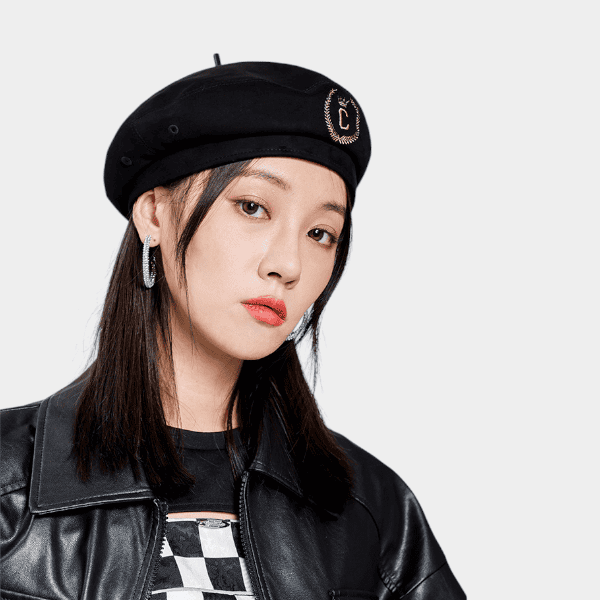 Women's Text print Beret - Image 2